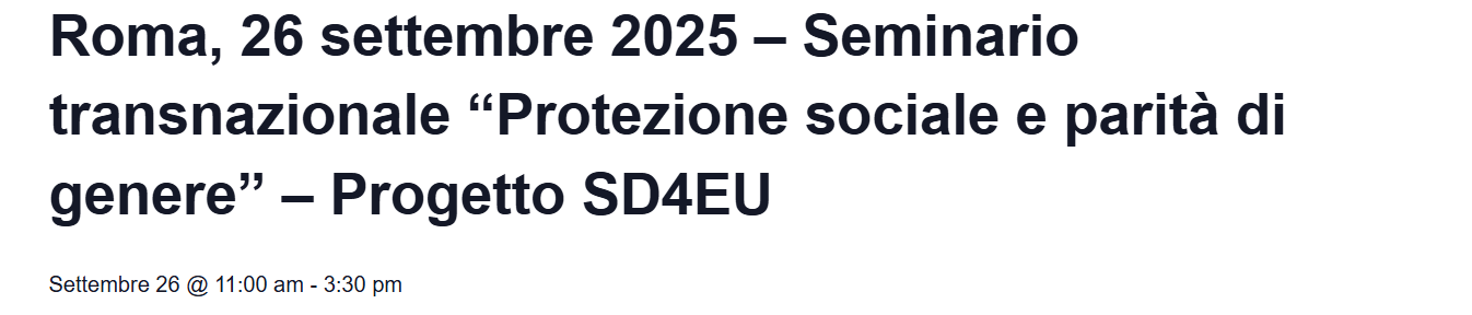 Protezione sociale e parità di genere
